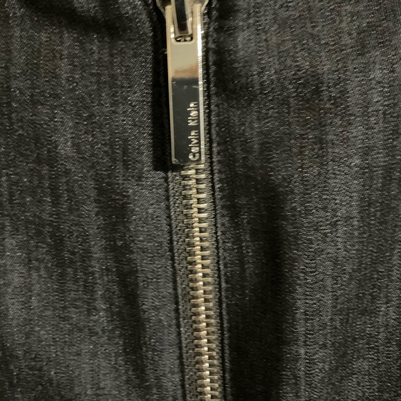 Calvin Klein Stretch Denim Look Sleeveless Sheath Midi Dress Size 12 - Picture 5 of 7